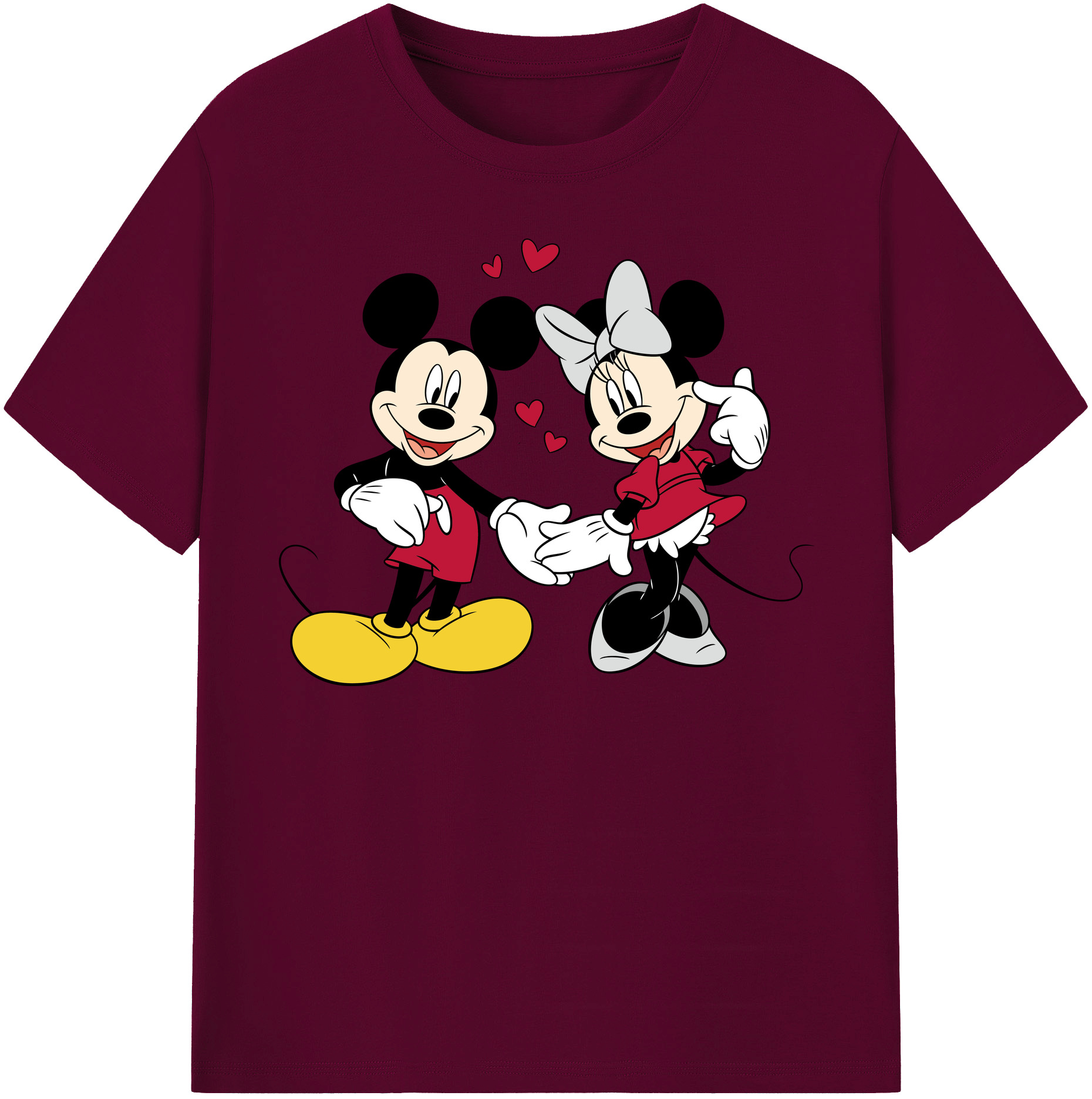 （画像用） ミッキーマウス Mickey Mouse レディースカジュアルプリントTシャツ（綿100％）